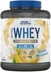 Applied Nutrition Critical Whey Protein Powder 2kg - High Protein Powder, Protein Milkshake, Muscle Building Supplement with BCAAs & Glutamine (2kg - 67 Servings) (Banana Milkshake)