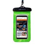 GRAND PITSTOP Non-Toxic TPU and Plastic Universal Waterproof Mobile Pouch Cellphone Dry Bag Case for iPhone, Samsung, Pixel, Mi, Moto up to 6.5 inches - Green