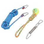 Qcwwy Spring Pole Dog Rope Toys, Interactive Hanging Bungee Dog Toys for Medium Large Dogs 16.4ft, Outdoor Hanging Exercise Rope Pull Tug of War Toy Muscle Builder