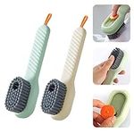 Shoe Brush Shoes Scrubbing Cleaning Brush Cleaning Boot Brush with Liquid Box Clothing Brush Cleaning Tool Multifunctional Cleaning Laundry Brush 2 Pcs。