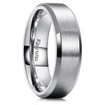 King Will Basic 7mm Titanium Ring Matte Finished Wedding Band Comfort Fit Beveled Edge 9