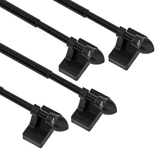 Magnetic Curtain Rods for Metal Doors，No tools required,Multi-Use Adjustable Appliance for Windows Iron Steel Places，09-16 Inch，4 Pack,Black