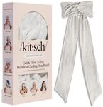 Kitsch Set & Flow Active Heatless Curling Headband For Women – Achieves Heatless Curls Overnight, No Heat Damage | Heatless Curlers with Flexible Fit | Great During Gym, Travel - Heather Gray, 1pc
