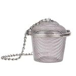 Giffy® Stainless Steel Teapot Tea Infuser Filter Basket for Green Tea Loose Leaf Tea Bags with Chain and Hook Rust-Free | Locking Infuser Basket (1)