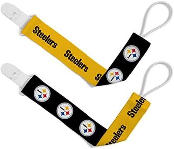 BabyFanatic Pacifier Clip 2-Pack - NFL Pittsburgh Steelers - Officially Licensed Baby Apparel