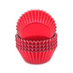 Mombake Standard Red Foil Cupcake Cases Liners Muffin Baking Cups for Party and More, 100-Count