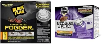 Black Flag Indoor Fogger Pack of 6 & Hot Shot Bed Bug & Flea Fogger, 3 Count Kills Fleas, Lice & Ticks