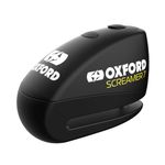 Oxford Screamer7 Alarm Disc Lock LK289 | Motorcycle High Security 100dB Alarmed Motorbike Moped Motocross Bike, Black