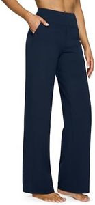 G4Free Yoga Pants Women Wide Leg Dress Pants with Pockets High Waisted Sweatpants Loose Casual Lounge Palazzo Pants(Dark Navy,XXS,31")