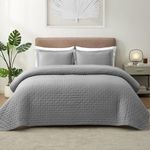 Hansleep Grey Quilt California King Size - Point Pattern Ultrasonic All Season Bedspread California King, Soft Lightweight Coverlet Bedding Set, 3 Pieces (1 Quilt, 2 Pillow Sham)