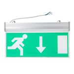 Emergency Exit Sign Light, 110 to 220V LED Green Double Sided Commercial Safety Lighting for Warehouses