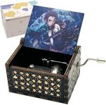 Pursuestar Demon Slayer Merch Wood Music Box, Hand Crank Vintage Engraved Wooden Musical Box for Anime Fans Son Daughter Boys Christmas Birthday Gift