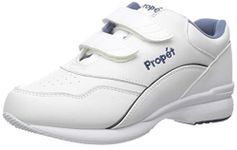 Propet Women's Tour Walker Strap Sneaker, White/Blue, 12 Wide