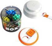 Small Pill Box, Travel Pill Organizer, 4 compartments for Pill Bottles, fits in Pocket, Handbag Pill Organizer, Travel Pill case (White)