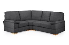 Honeypot Sofa - Bento Corner Sofa for Living Room - Soft Slate Fabric Upholstered Couch | Set Up Included | Made in EU | Built to Last (Slate, Left Hand Facing Corner)