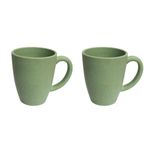 Irida Naturals Rice Husk Unbreakable Coffee Mug Set of 2-300 ML, Reusable, Dishwasher, Freezer & Microwave Safe Mugs, Eco-Friendly Bamboo Fiber Milk and Tea Mug for Kids and Adults (Mint Green)