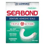 SEA-BOND Denture Adhesive Wafers Lowers Fresh Mint 30 Each (Pack of 4)