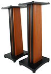 2 Rockville SS28C Premium Classic Wood Grain 28" Speaker Stands Up to 100Lbs