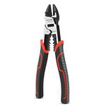 HAUTMEC 8" Wire Cutters,Pro-High Leverage Diagonal Pliers,4 in 1 Multifunction Heavy Duty Side Cutter HT0272-PL