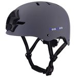 Tontron Adult Skate Helmet with Camera Mount Plate (Matte Grey, Large)