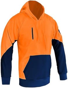 BIG BEE Warmup Hi vis Hoodie Jumper Fleece Safety Workwear Sweatshirt Pullover Hooded Jacket Orange