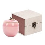 Handicrafted Ceramics Mini Pet Urns, Cremation Urns Ceramics Memorial Ashes Urn, Ashes Keepsake Memorial Ashes Holder, Pet Coffin, Beautiful Ashes Keepsake, Sealed Ceramic (Pink)