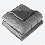 Bare Home Weighted Blanket Queen Size 17lb (60" x 80") for Adults and Kids - Minky Fleece - Premium Heavy Blanket Nontoxic Glass Beads (Grey, 60"x80")