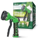 Signature Garden High Pressure Water Hose Spray Nozzle Sprinkler Head Hose Attachment - 8 Sprayer Patterns - Garden Hose Nozzle - Watering Lawns & Gardens, Washing Cars & Pets (Green)|Home Improvement