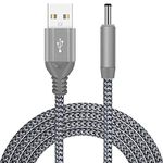 USB to DC Power Cable 6.6FT/2M USB A to DC 1.35*3.5mm Barrel Jack Adapter Nylon Braid Charging Cable 5V Power Charger Cord Compatible with FOREO Luna Facial Cleanser/IRIS Eye Massager/Mini Fan/Speaker