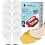 Reusable Arch Support Inserts for Plantar Fasciitis Relief, Self-Adhesive Arch Support Insoles for Flat Feet, Thicken Gel Foot Arch Support Insoles for Women and Men to Relieve Feet Pressure- 5 Pairs