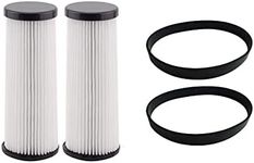 NorthShore Vac 2 Pack Replacement Dirt Devil F1 Upright Filters + 2 45 Belts Compatible with Dirt Devil Feather Lite Upright Vacuum, Parts# 2JC0280000, 3-JC0280-000