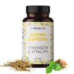 Boldveda Ashwagandha Tablets for Men and Women - Ashwagandha Tablets 500mg for Stress Relief, Strength with Piperine for Wellness Support - Ashwagandha Tablet Rich in Antioxidant- 90 Tablets