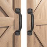 VivaLight 2-Pack 7 Inch Rustic Barn Door Handle Pull, Black Steel Gate Handle with Screws, Simple Design Hardware for Shed, Garage, Fence, Barn, Cabinet, Pantry, Closet, and Interior Doors (2)