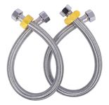 DRIZZLE Heavy Duty Connection Pipe Stainless Steel For Hot & Cold Water Supply- Pack of 2 (24 INCH)