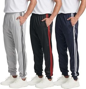 3 Pack: Mens Sweatpants Joggers Sweat Track Pants Warm Soft Active Athletic Workout Gym Apparel Training Fleece Lined Tapered Tricot Sports Running Casual Pockets Cuffed Jogging - Set 2, 4X Tall