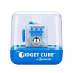 Zuru Fidget Cube by Antsy Labs - Custom Series (Solid Blue Switch) Clear Fidget Cube with Blue Accents