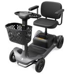 PAISEEC S1 Mobility Scooter for Adults, 4-Wheel Mobility Scooter 25 Miles 6 MPH 265 lbs, All Terrain Scooter with PAi Safety System, Good Legroom, Rotating Seat, Headlight, Basket, Charger Included