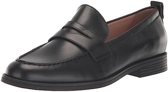 Cole Haan Womens Stassi Penny Loafer, Black Leather, 8.5 Wide