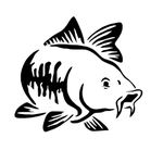 Porfeet Car Sticker, Carp Fish Reflective Car Truck Vehicle Body Window Decals Sticker Decoration Black