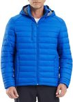 fit space Men's Puffer Jacket Down Synthesis Lightweight Hiking Jacket Winter Warm Coat Quilted Water Resistant Packable (Blue, Small)