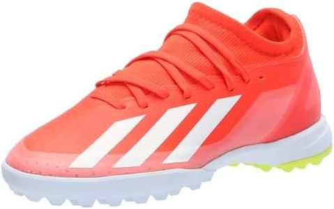 adidas Unisex X Crazyfast League Turf Sneaker, Solar Red/White/Team Solar Yellow, 8.5 US Men