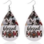 Mama Drop Dangle Earrings Leather T