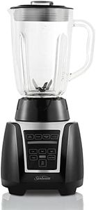 Sunbeam Auto Clean Blender & Smoothie Maker | Self Cleaning Function | 1.25L Glass Jug | Powerful 550W Motor | One-Touch Controls | Crushes Ice | Black | PBT3000BK