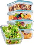 Glass Containers with Lids 1000ml - 4 Meal Prep Container - Stackable & Airtight - BPA-Free - Dishwasher Safe - Freezer and Microwave Safe