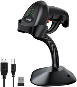 Symcode 2D Wireless Barcode Scanner with Auto-Sensing Stand,Putting on Stand to Scan Automatically Sense Scanning Barcode Scanner with Battery Level Indicator and Multiple Scanner to One Receiver