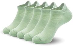 SERISIMPLE Women Ultra Thin Socks Viscose Bamboo Low Cut No Show Ventilating Low Ankle Anti Odor Arch Support Mesh Socks 5 Pairs (m, Green)