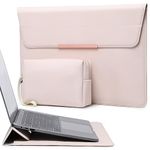 HYZUO 13 Inch Laptop Sleeve with Stand Feature for MacBook Air 13 M3 M2 M1 2024-2018, MacBook Pro 13 M2 M1 2024-2016, iPad Pro 13 M4, iPad Air 13 M2, Surface Pro, with Carrying Bag, Apricot(Smiley)