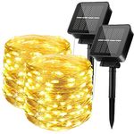 [2 Pack] Solar String Lights Outdoor,200 LED Extra-Long Solar Fairy Lights, 8 Modes Decor Solar Powered Waterproof for Garden,Patio,Yard,Party