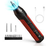 Serplex® 4.2V Electric Screwdriver Kit with 10 Screwdriver Bits, Quick Adapter, 4-Speed Bidirectional Rotating Design, Multifunctional USB Electric Screwdriver Kit