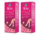 Ikin Rose Hair Remover Cream For All Skin - Bikini Hair Removal Cream For Women & Girls (Pack of 2 (60gm X 2))